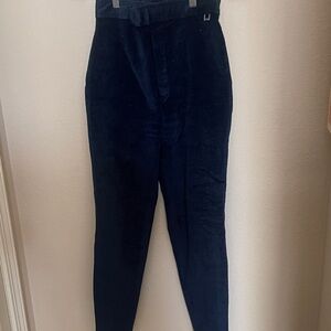 Navy Corduroy High-Waisted ski pants